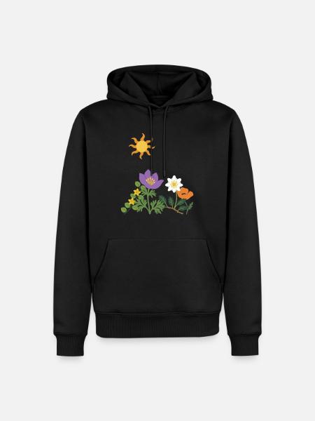 Blumen · Sonne · Natur · Mohn - Männer Premium Bio Hoodie - Schwarz
