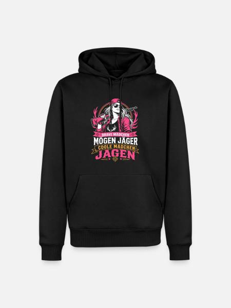 Coole Mädchen jagen selber - Männer Premium Bio Hoodie - Schwarz