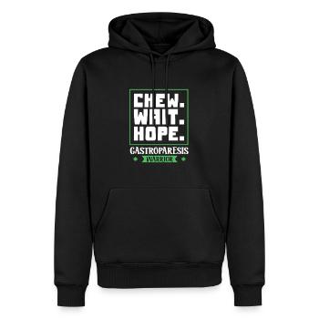 Kauen. Warten. Hoffen. - Gastroparese - Männer Premium Bio Hoodie - Schwarz - Vorne - Nico (187cm)