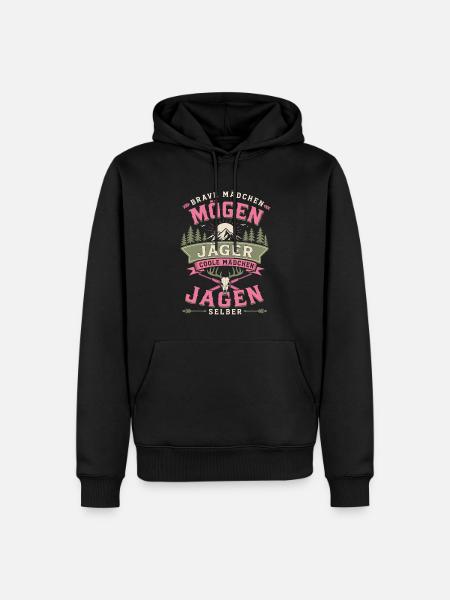 Coole Mädchen jagen selber - Männer Premium Bio Hoodie - Schwarz