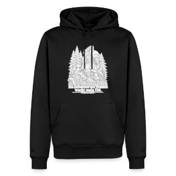Germanischer Krieger -  Eid im Waldeschatten - Männer Premium Bio Hoodie - Schwarz - Vorne - Nico (187cm)