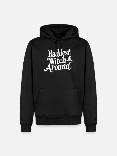 Baddest Witch Around - Männer Premium Bio Hoodie - Schwarz