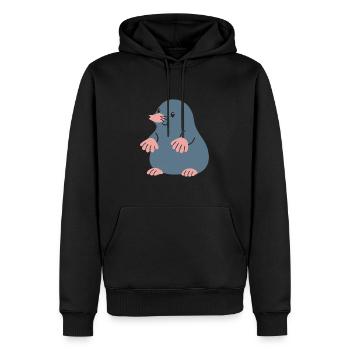 Maulwurf Illustration Geschenkidee Tierliebhaber - Männer Premium Bio Hoodie - Schwarz - Vorne - Nico (187cm)