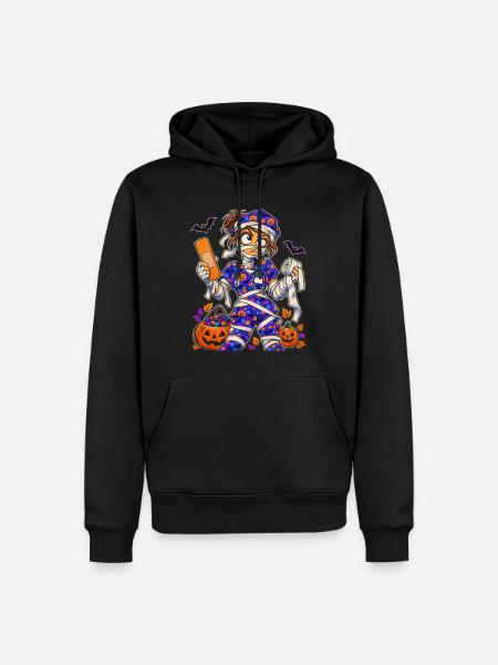 Halloween-Mummy Krankenschwester - Männer Premium Bio Hoodie - Schwarz