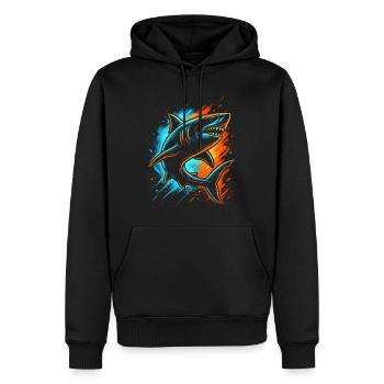Haifisch Haie Kinder Herren Jungen Hai - Männer Premium Bio Hoodie - Schwarz - Vorne - Nico (187cm)