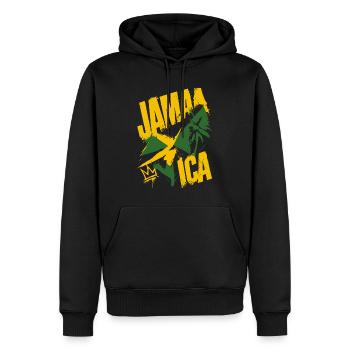 Jamaika - Männer Premium Bio Hoodie - Schwarz - Vorne - Nico (187cm)