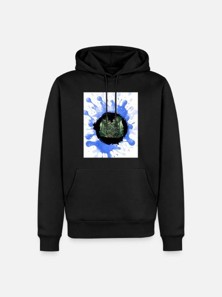 Leben-_Natur_-4500_x_5400- - Männer Premium Bio Hoodie - Schwarz
