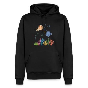 Nautilus Unterwasser Kinder Seeteufel Ozean - Männer Premium Bio Hoodie - Schwarz - Vorne - Nico (187cm)