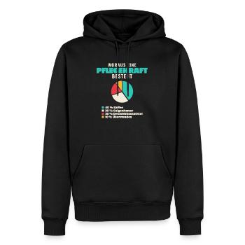 Pflegekraft Bestandteile - Männer Premium Bio Hoodie - Schwarz - Vorne - Nico (187cm)