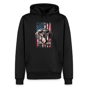 Dachshund US Dackel - Männer Premium Bio Hoodie - Schwarz - Vorne - Nico (187cm)