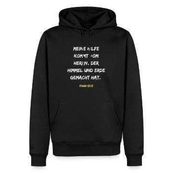 Meine Hilfe Kommt Vom Herrn - Männer Premium Bio Hoodie - Schwarz - Vorne - Nico (187cm)