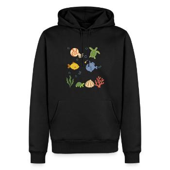 Nautilus Unterwasser Kinder Meeresschildkröte Meer - Männer Premium Bio Hoodie - Schwarz - Vorne - Nico (187cm)