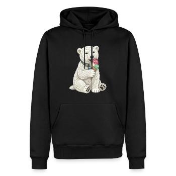 Eisbär mit buntem Eiscreme-Spaß - Männer Premium Bio Hoodie - Schwarz - Vorne - Nico (187cm)