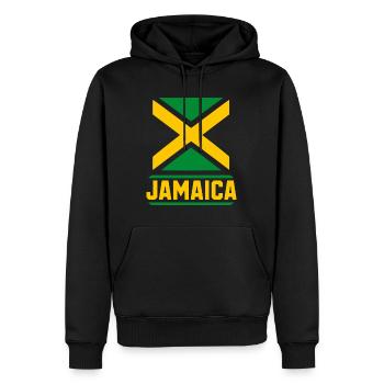 Jamaica - Männer Premium Bio Hoodie - Schwarz - Vorne - Nico (187cm)
