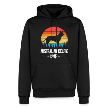 Maman Kelpie australienne - Sweat à capuche Premium bio Homme - noir - Devant - Nico (187cm)