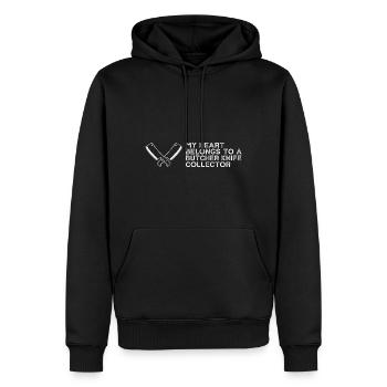 Mein Herz gehört einem Küchenmesser Messerfan - Männer Premium Bio Hoodie - Schwarz - Vorne - Nico (187cm)
