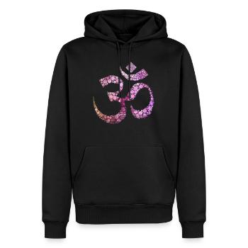 OM Meditation Buddhismus pink - Männer Premium Bio Hoodie - Schwarz - Vorne - Nico (187cm)