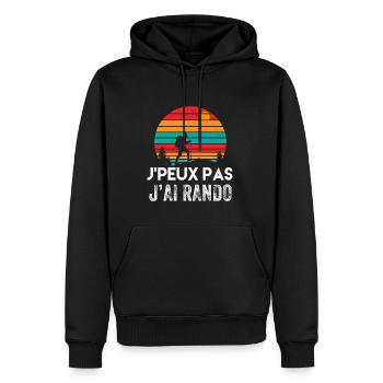 J'peux pas j'ai rando - Sweat à capuche Premium bio Homme - noir - Devant - Nico (187cm)