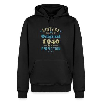 Cadeau D'anniversaire 1940 Rétro Vintage 1940 - Sweat à capuche Premium bio Homme - noir - Devant - Nico (187cm)