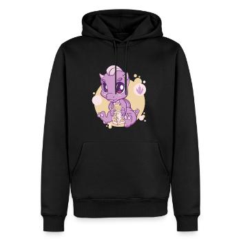 Mignon Anime Dragon Et Banana Milk Boba Bubble Tea - Sweat à capuche Premium bio Homme - noir - Devant - Nico (187cm)