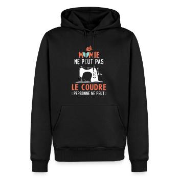 Si mamie ne peut pas le coudre personne ne peut - Sweat à capuche Premium bio Homme - noir - Devant - Nico (187cm)