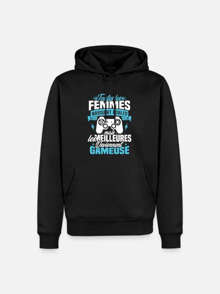 Les meilleures femmes deviennent gameuse - Sweat à capuche Premium bio Homme - noir