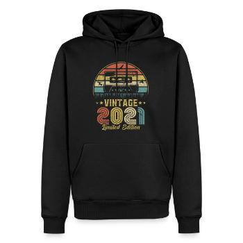 Vintage-Kassette 2021 - Männer Premium Bio Hoodie - Schwarz - Vorne - Nico (187cm)