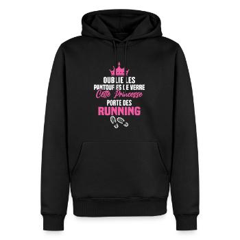 Cette princesse porte des running - Sweat à capuche Premium bio Homme - noir - Devant - Nico (187cm)