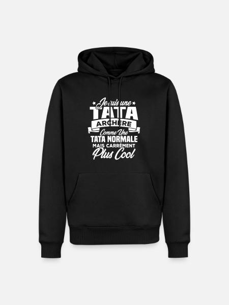 Je suis une tata archère - Sweat à capuche Premium bio Homme - noir