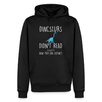 DINOSAUR 🦕 - Men’s Premium Organic Hoodie - black - Front - Nico (187cm)