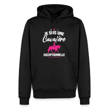 Je suis une cavalière exceptionnelle - Sweat à capuche Premium bio Homme - noir - Devant - Nico (187cm)