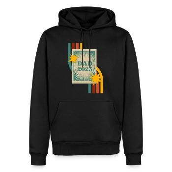 Neuer Papa 2023 Retro - Männer Premium Bio Hoodie - Schwarz - Vorne - Nico (187cm)