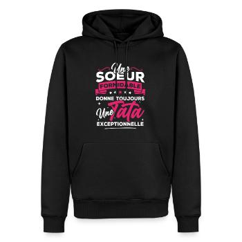 Une sœur formidable donne une tata exceptionnelle - Sweat à capuche Premium bio Homme - noir - Devant - Nico (187cm)