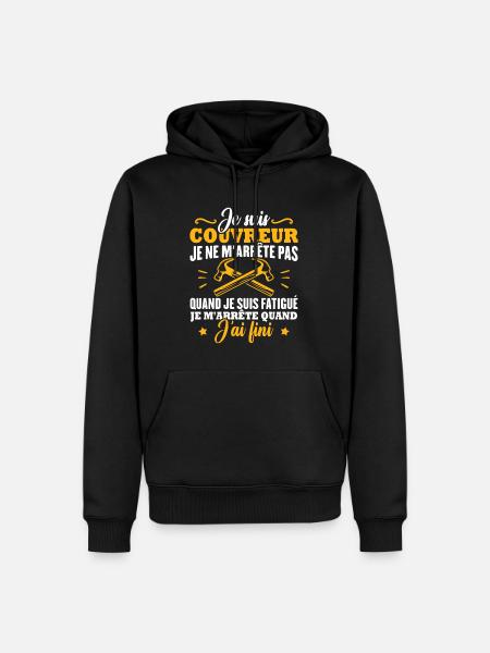 Je suis couvreur - Sweat à capuche Premium bio Homme - noir
