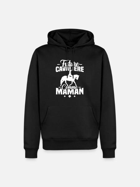 Future cavalière comme maman - Sweat à capuche Premium bio Homme - noir