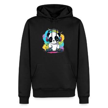 Electro Music Panda Dj Techno Lover EDM Festival - Männer Premium Bio Hoodie - Schwarz - Vorne - Nico (187cm)
