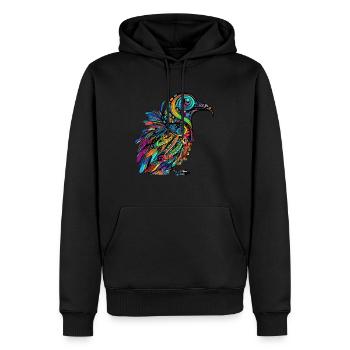 EDM Music Party Bird Rave - Men’s Premium Organic Hoodie - black - Front - Nico (187cm)