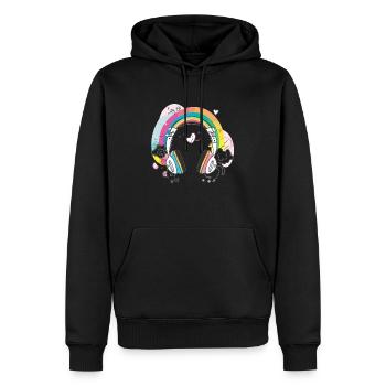 Headphones Dj Music Lover EDM Festival - Men’s Premium Organic Hoodie - black - Front - Nico (187cm)