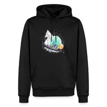 Retro Cruise Captain Ocean Traveler - Men’s Premium Organic Hoodie - black - Front - Nico (187cm)