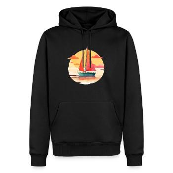 Boot Enthusiast Segelboot Sommerreise Retro Kapitä - Männer Premium Bio Hoodie - Schwarz - Vorne - Nico (187cm)