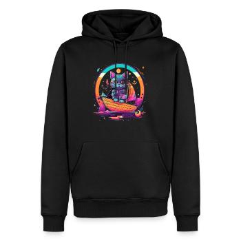 Ocean Travel Cat Sommer Boot Urlaub - Männer Premium Bio Hoodie - Schwarz - Vorne - Nico (187cm)