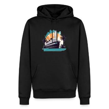 Ocean Traveller Familien Kreuzfahrt Urlaub - Männer Premium Bio Hoodie - Schwarz - Vorne - Nico (187cm)
