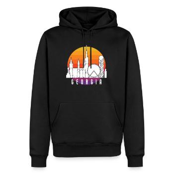 Batumi Skyline Lover Trip Géorgie - Sweat à capuche Premium bio Homme - noir - Devant - Nico (187cm)