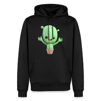 Funny Cactus Cuddles Cute Matching Couple Hug - Men’s Premium Organic Hoodie - black - Front - Nico (187cm)