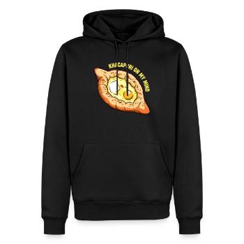 Khachapuri Georgian Food Travel Georgia - Sweat à capuche Premium bio Homme - noir - Devant - Nico (187cm)