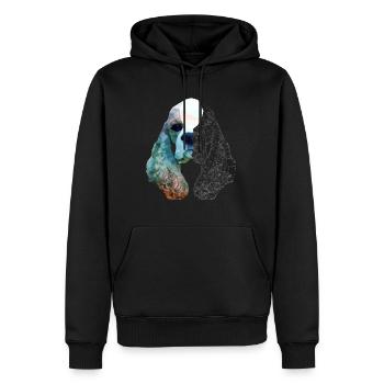 Art Cocker Épagneul Éleveur de chiens - Sweat à capuche Premium bio Homme - noir - Devant - Nico (187cm)
