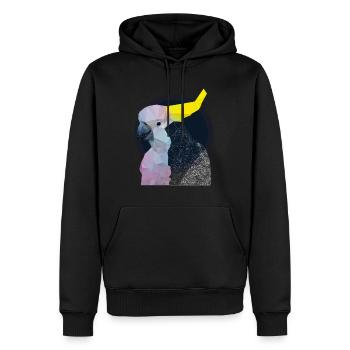 Papagei Vogel Arty Kakadu - Männer Premium Bio Hoodie - Schwarz - Vorne - Nico (187cm)