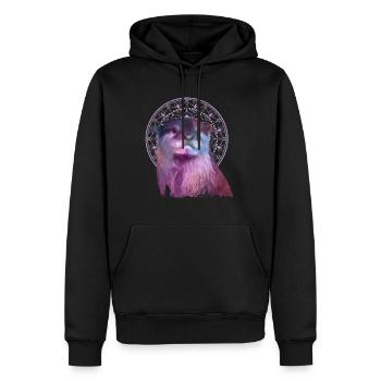Animal Lover Arty Sea Otter - Men’s Premium Organic Hoodie - black - Front - Nico (187cm)