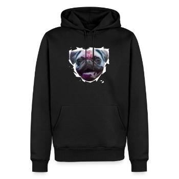 Arty Mops Tierliebhaber Mops - Männer Premium Bio Hoodie - Schwarz - Vorne - Nico (187cm)