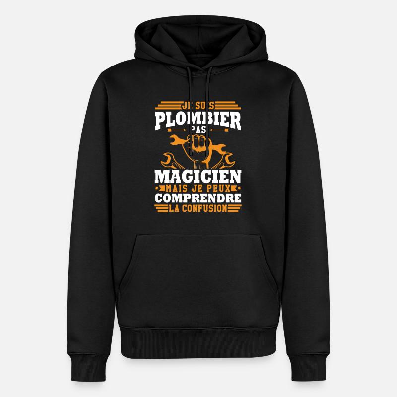 Je suis plombier - Sweat à capuche Premium bio Homme - noir